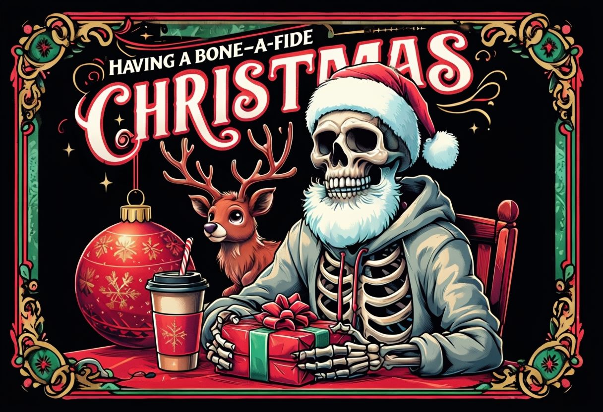 Just waiting for Christmas, skeleton pun