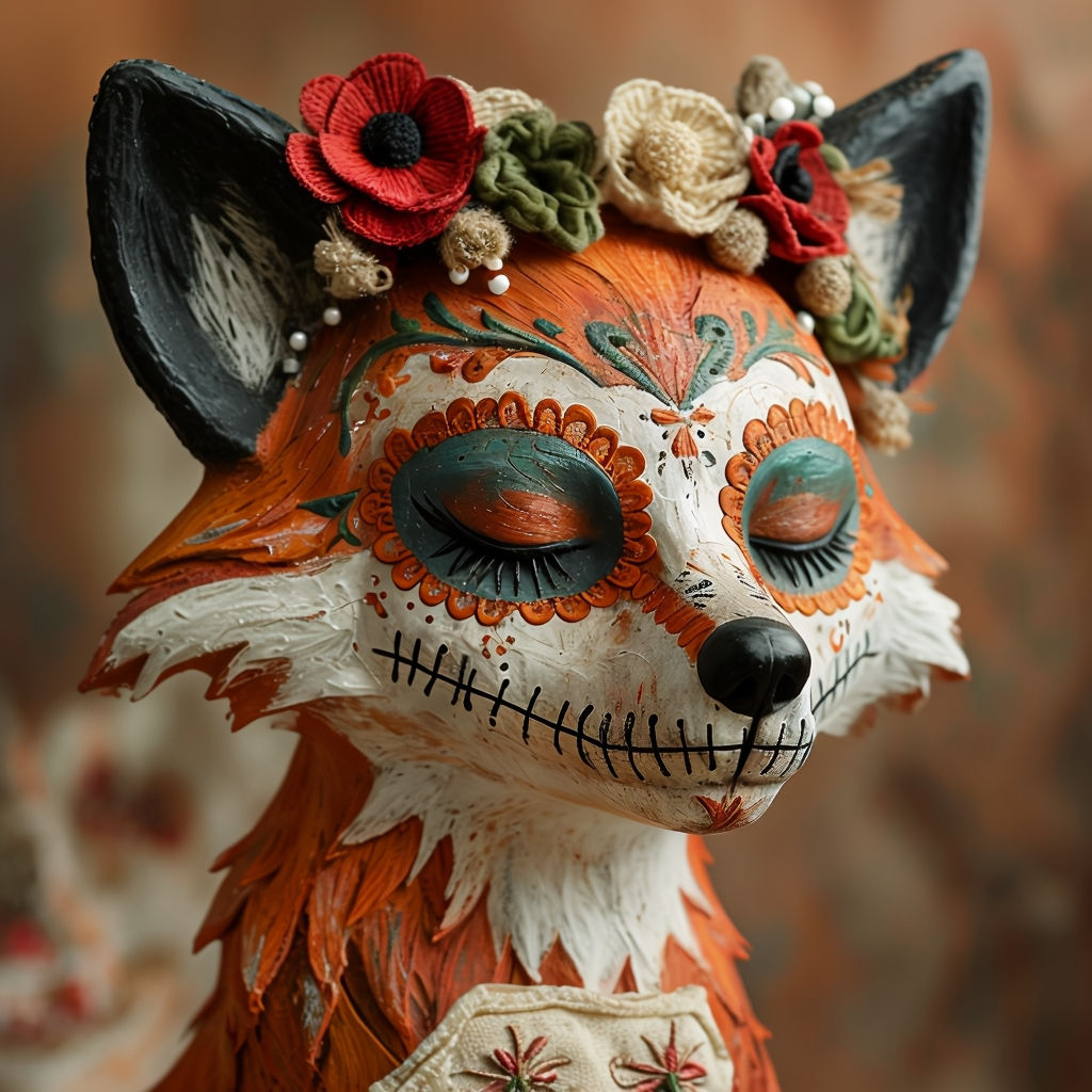 Ornate fox sculpture for Playground v3